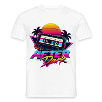 After Dark 80er Retro Synthwave - Männer T-Shirt - Weiß - Vorne - AI Model Male 178 dark (178cm)