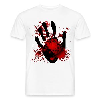 Halloween Blutende Hand - Männer T-Shirt - Weiß - Vorne - AI Model Male 178 dark (178cm)