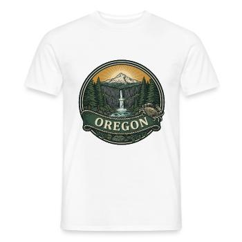 Oregon Multnomah Falls Mount Hood Reisegeschenk - Männer T-Shirt - Weiß - Vorne - AI Model Male 178 dark (178cm)