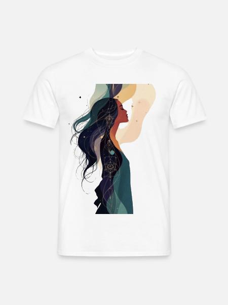 Kosmische Seele mit Geometrie - Männer T-Shirt - Weiß