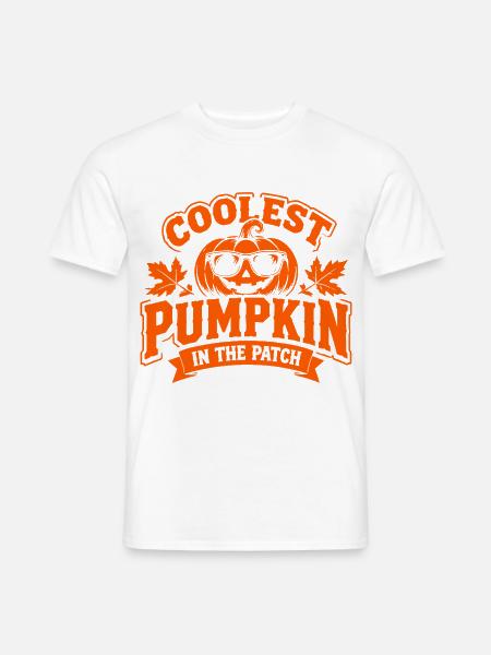 Coolest Pumpkin in the Patch Halloween Spruch - Männer T-Shirt - Weiß