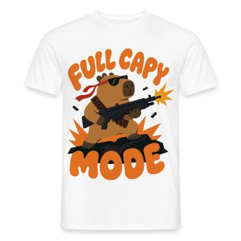 Capybara Action – Full Capy Mode - Männer T-Shirt - Weiß - Vorne - AI Model Male 178 dark (178cm)
