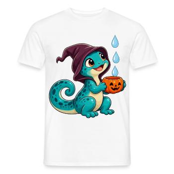 Kuscheldino Halloween Kürbis - Männer T-Shirt - Weiß - Vorne - AI Model Male 178 dark (178cm)