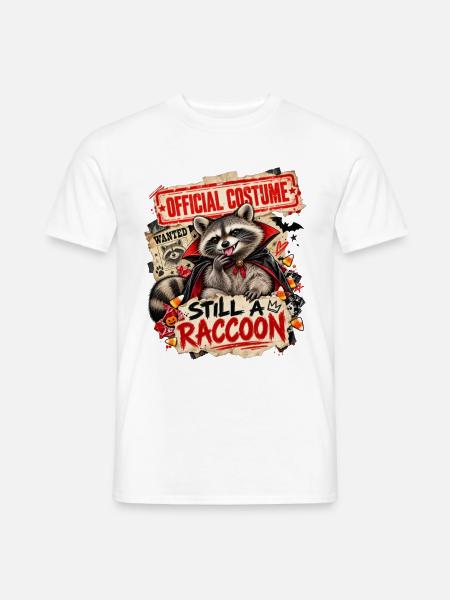 Waschbär Halloween - Männer T-Shirt - Weiß