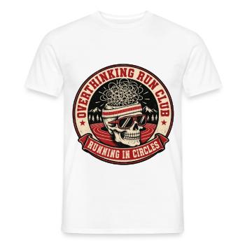Overthinking Run Club – Im Kreis laufen - Männer T-Shirt - Weiß - Vorne - AI Model Male 178 dark (178cm)