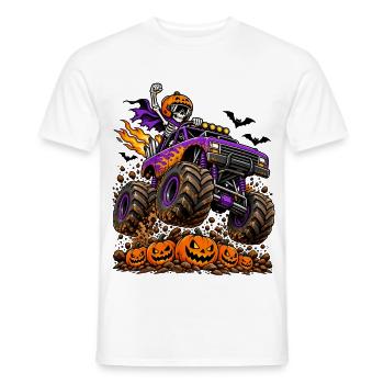 Skelett im Monstertruck: Halloween-Power - Männer T-Shirt - Weiß - Vorne - AI Model Male 178 dark (178cm)