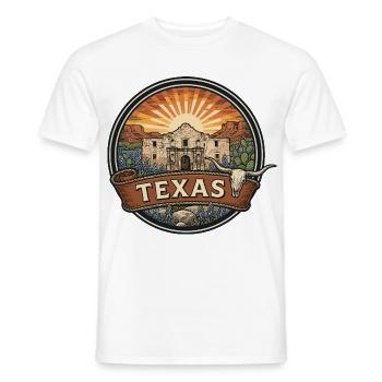 Texas Alamo Lone Star Vintage-Reiseabzeichen - Männer T-Shirt - Weiß - Vorne - AI Model Male 178 dark (178cm)