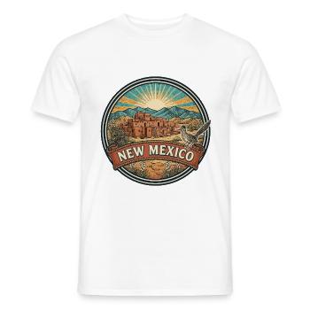 New Mexico Taos Pueblo Wüsten-Reiseabzeichen - Männer T-Shirt - Weiß - Vorne - AI Model Male 178 dark (178cm)