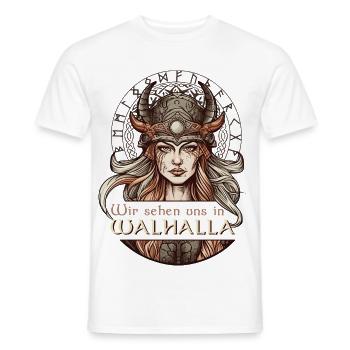 Wir sehen uns in Walhalla Walküre Wikingerin - Männer T-Shirt - Weiß - Vorne - AI Model Male 178 dark (178cm)