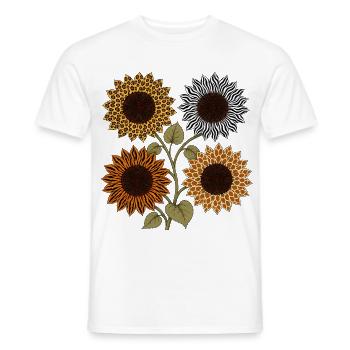 Boho Safari Sunflowers Leopard Zebra Tiger Giraffe - Männer T-Shirt - Weiß - Vorne - AI Model Male 178 dark (178cm)