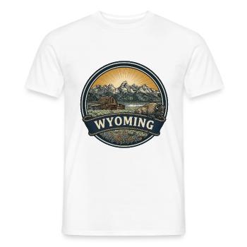 Reisesouvenir der Wyoming Grand Teton Mountains - Männer T-Shirt - Weiß - Vorne - AI Model Male 178 dark (178cm)