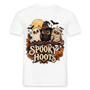 Spooky Hoots Halloween-Eulen - Männer T-Shirt - Weiß - Vorne - AI Model Male 178 dark (178cm)