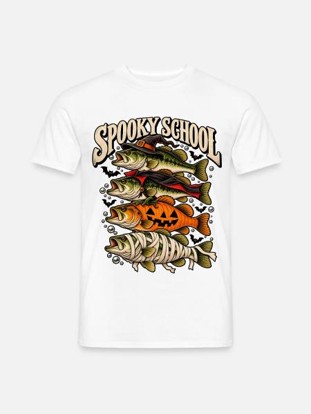 Spooky School Fische Halloween - Männer T-Shirt - Weiß
