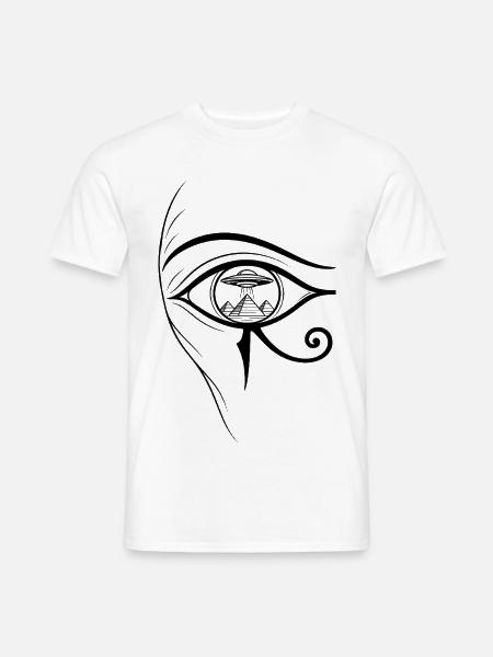 Auge des Horus, UFO - Männer T-Shirt - Weiß