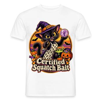 Halloween-Hexenkatze Certified Squatch Bait - Männer T-Shirt - Weiß - Vorne - AI Model Male 178 dark (178cm)