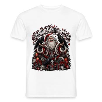 Heavy Metal Santa Totenschädeln - Männer T-Shirt - Weiß - Vorne - AI Model Male 178 dark (178cm)
