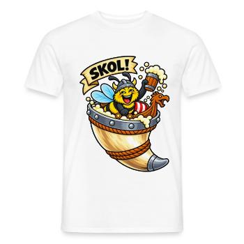 Skol Biene im Wikingerhorn - Männer T-Shirt - Weiß - Vorne - AI Model Male 178 dark (178cm)