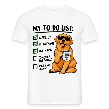 Golden Retriever To Do List – Lustiger Hund Kaffee - Männer T-Shirt - Weiß - Vorne - AI Model Male 178 dark (178cm)