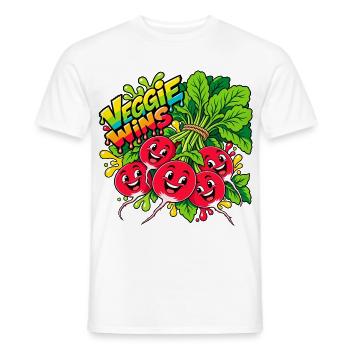 Veggie Wins Radieschen - Männer T-Shirt - Weiß - Vorne - AI Model Male 178 dark (178cm)