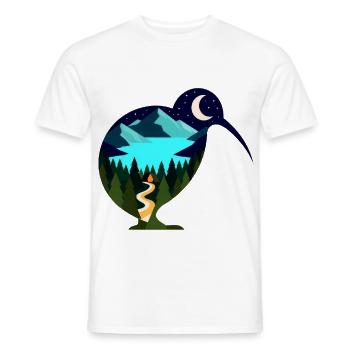 Kiwi Nachtlandschaft - Männer T-Shirt - Weiß - Vorne - AI Model Male 178 dark (178cm)