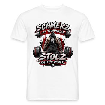 Fitness Schmerz ist temporär Stolz - Männer T-Shirt - Weiß - Vorne - AI Model Male 178 dark (178cm)