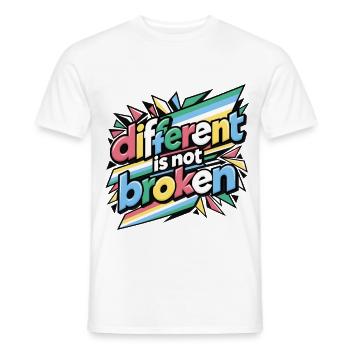Anders ist nicht kaputt | Zitat von Disability Pride - Männer T-Shirt - Weiß - Vorne - AI Model Male 178 dark (178cm)
