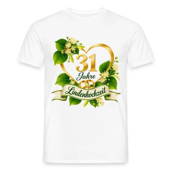 31.Hochzeitstag , 31 Jahre Lindenhochzeit - Männer T-Shirt - Weiß - Vorne - AI Model Male 178 dark (178cm)