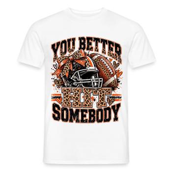 Du solltest jemanden treffen, Fußballleopard, - Männer T-Shirt - Weiß - Vorne - AI Model Male 178 dark (178cm)