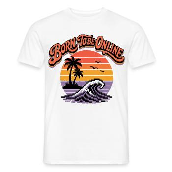 Born to Be Online Retro Sunset Surf - Männer T-Shirt - Weiß - Vorne - AI Model Male 178 dark (178cm)