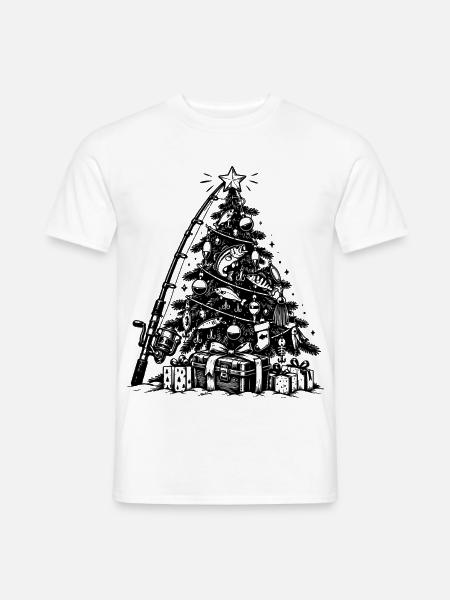 Lustiges Angler Weihnachtsgeschenk - Männer T-Shirt - Weiß