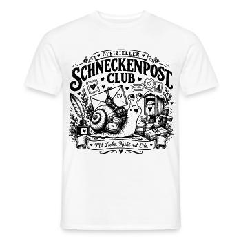 Offizieller Schneckenpost Club – Mit Liebe, nicht  - Männer T-Shirt - Weiß - Vorne - AI Model Male 178 dark (178cm)