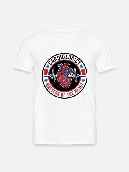 Kardiologe anatomisches Herz-EKG-Abzeichen Geschenk - Männer T-Shirt - Weiß