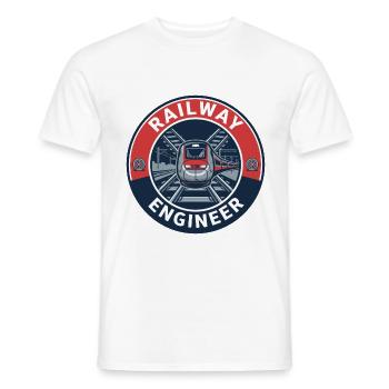 Eisenbahnlokführer-Hochgeschwindigkeitszug-Abzeichen als Geschenk - Männer T-Shirt - Weiß - Vorne - AI Model Male 178 dark (178cm)