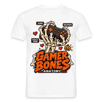 Gamer Bones Anatomie Controller - Männer T-Shirt - Weiß - Vorne - AI Model Male 178 dark (178cm)