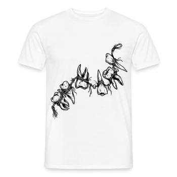 Knochen-Talisman-Halskette – Gotische Zähne und Reißzähne - Männer T-Shirt - Weiß - Vorne - AI Model Male 178 dark (178cm)