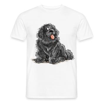 Neufundländer Hund Schwarz Newfie Hunderasse - Männer T-Shirt - Weiß - Vorne - AI Model Male 178 dark (178cm)