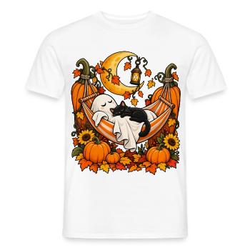 Mondnacht Kürbisnest Katzenschläfer - Männer T-Shirt - Weiß - Vorne - AI Model Male 178 dark (178cm)