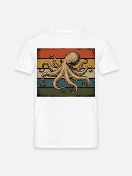 Krake Meeresfauna - Männer T-Shirt - Weiß
