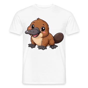 Schnabeltier Kawaii Style – Süßes Australienmotiv - Männer T-Shirt - Weiß - Vorne - AI Model Male 178 dark (178cm)