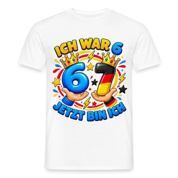 Ich War 6 Jetzt Bin Ich 7 – Six Seven 7 Geburtstag - Männer T-Shirt - Weiß - Vorne - AI Model Male 178 dark (178cm)