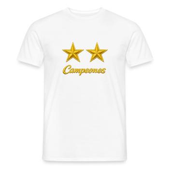 Spanien zwei goldene Sterne - Männer T-Shirt - Weiß - Vorne - AI Model Male 178 dark (178cm)