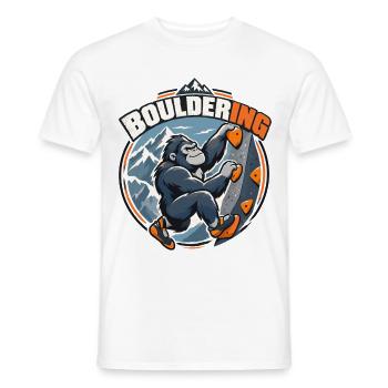 Süßer Gorilla beim Bouldern – Kletter Affe - Männer T-Shirt - Weiß - Vorne - AI Model Male 178 dark (178cm)