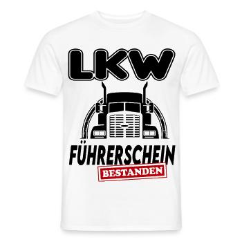 LKW  Führerschein bestanden Sprüche Lastwagen - Männer T-Shirt - Weiß - Vorne - AI Model Male 178 dark (178cm)
