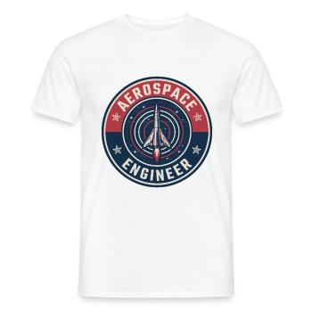 Vintage Aerospace Engineer Raketen-Orbitabzeichen oben - Männer T-Shirt - Weiß - Vorne - AI Model Male 178 dark (178cm)