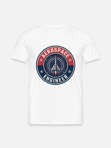 Vintage Aerospace Engineer Raketen-Orbitabzeichen oben - Männer T-Shirt - Weiß