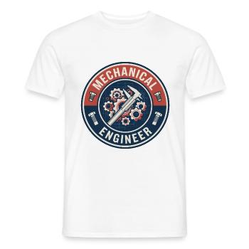 Vintage Mechanical Engineer Bauplan-Zahnräder-Abzeichen - Männer T-Shirt - Weiß - Vorne - AI Model Male 178 dark (178cm)