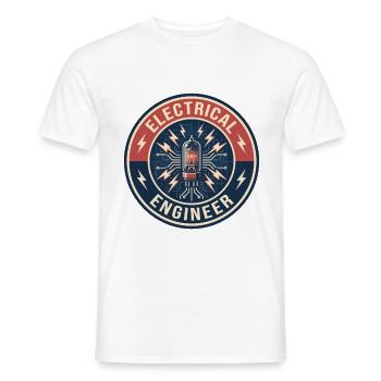 Vintage Electrical Engineer Vakuumröhrenabzeichen oben - Männer T-Shirt - Weiß - Vorne - AI Model Male 178 dark (178cm)