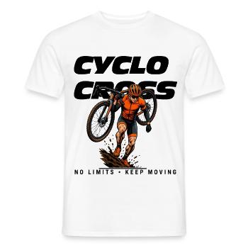 Cyclocross No Limits - Keep Moving Fahrrad T-Shirt - Männer T-Shirt - Weiß - Vorne - AI Model Male 178 dark (178cm)