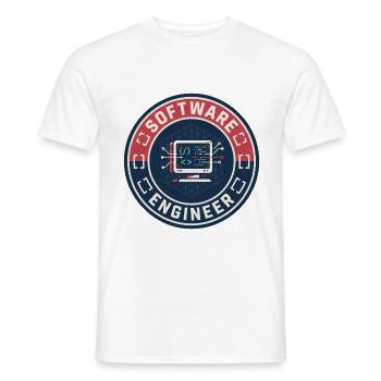 Vintage Software Engineer Code Terminal Patch Top - Männer T-Shirt - Weiß - Vorne - AI Model Male 178 dark (178cm)