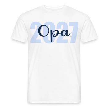 Baby  verkünden, Opa 2027 - Männer T-Shirt - Weiß - Vorne - AI Model Male 178 dark (178cm)